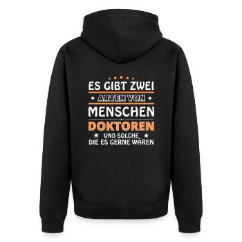 Cadeau Médecins - Deux Types de... Concevoir - Veste à capuche bio Premium Unisexe - noir - Dos - Nico (187cm)