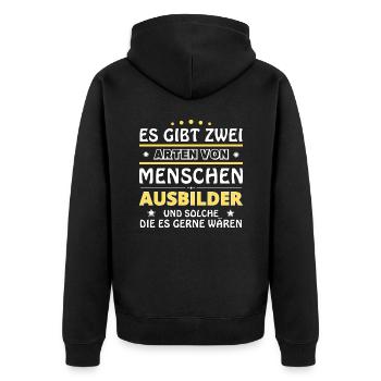 Instructor Gift - Two Types of... Design - Unisex Premium Organic Zip Hoodie - black - Back - Nico (187cm)