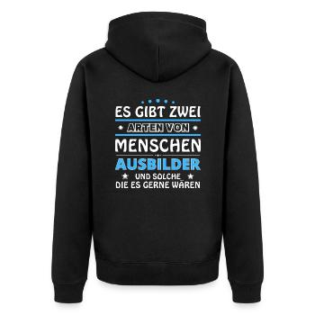 Instructor Gift - Two Types of... Design - Unisex Premium Organic Zip Hoodie - black - Back - Nico (187cm)