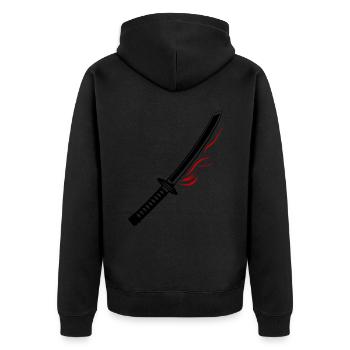 Icône d’épée de samouraï - Veste à capuche bio Premium Unisexe - noir - Dos - Nico (187cm)