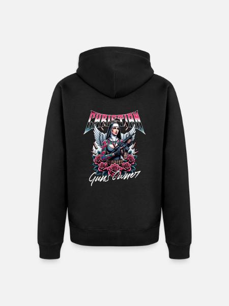Passionate Believer Guns Christian - Unisex Premium Organic Zip Hoodie - black