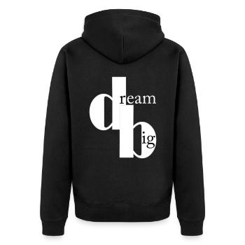 dream big - Unisex Premium Organic Zip Hoodie - black - Back - Nico (187cm)