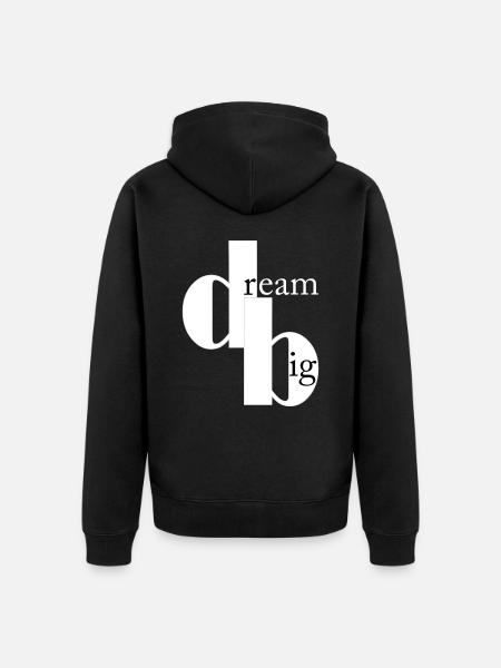 dream big - Unisex Premium Organic Zip Hoodie - black