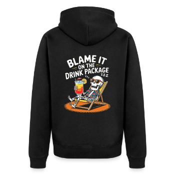Squelette Humour Croisière Vacances - Veste à capuche bio Premium Unisexe - noir - Dos - Nico (187cm)