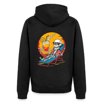 Squelette Humour Été Croisière Vacances - Veste à capuche bio Premium Unisexe - noir - Dos - Nico (187cm)