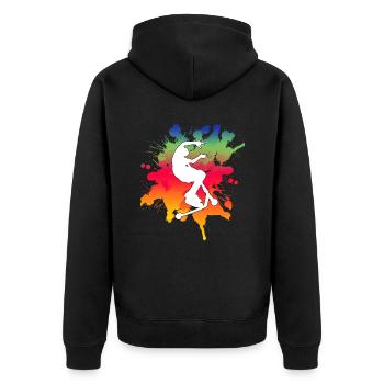 Freestyle Scooter - Unisex Premium Bio Zip Hoodie - Schwarz - Hinten - Nico (187cm)