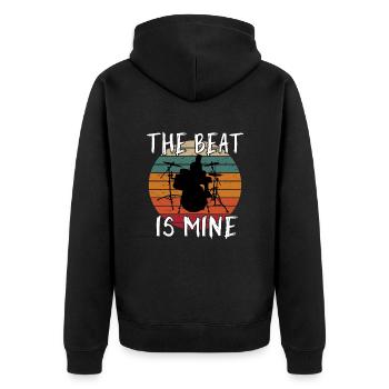 The Beat Is Mine Drum Set - Funny Drummer Gifts - Unisex Premium Organic Zip Hoodie - black - Back - Nico (187cm)