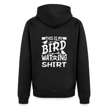 Ornithologist - This Is My Bird Watching Shirt - Unisex Premium Organic Zip Hoodie - black - Back - Nico (187cm)