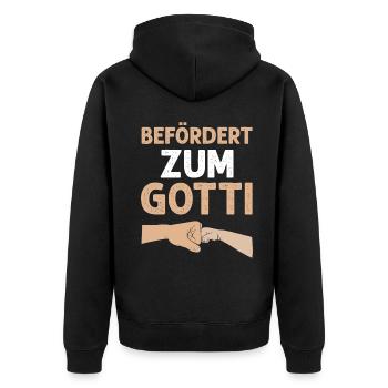 Götti - Unisex Premium Bio Zip Hoodie - Schwarz - Hinten - Nico (187cm)