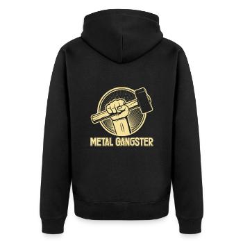 Idée cadeau de forge de forge de gangster en métal - Veste à capuche bio Premium Unisexe - noir - Dos - Nico (187cm)
