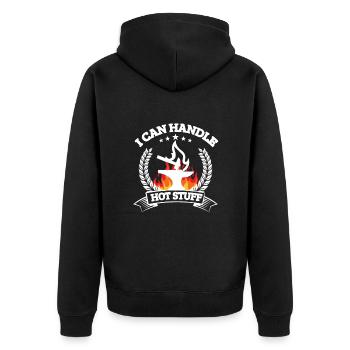 Blacksmithing I Can Handle Hot Stuff Gift Idea - Unisex Premium Organic Zip Hoodie - black - Back - Nico (187cm)