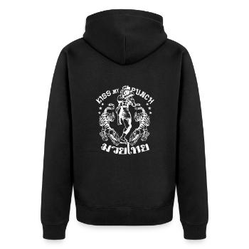 Thai Boxing Fighter Muay Thai Kiss My Punch Gift - Unisex Premium Bio Zip Hoodie - Schwarz - Hinten - Nico (187cm)