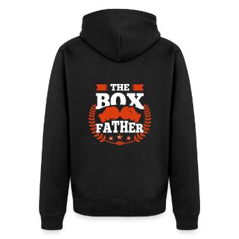 Funny Boxer Gift Idea Boxfather Boxing Gloves - Unisex Premium Bio Zip Hoodie - Schwarz - Hinten - Nico (187cm)