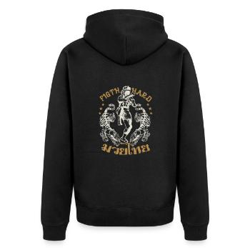 Muay Thai Fight Hard Idée cadeau de combattant traditionnel - Veste à capuche bio Premium Unisexe - noir - Dos - Nico (187cm)
