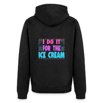I Do It For The Ice Cream Gelato Dessert Popsicle - Unisex Premium Bio Zip Hoodie - Schwarz - Hinten - Nico (187cm)