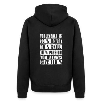 Volleyball Is 110% Volleyball Player Gift Idea - Unisex Premium Organic Zip Hoodie - black - Back - Nico (187cm)