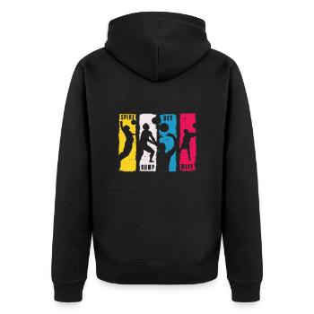 Spike Bump Set Dive Volleyball Design gift - Unisex Premium Bio Zip Hoodie - Schwarz - Hinten - Nico (187cm)
