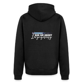 Ask Me About Laryngoscope Nurse Anesthetist Poison - Unisex Premium Organic Zip Hoodie - black - Back - Nico (187cm)