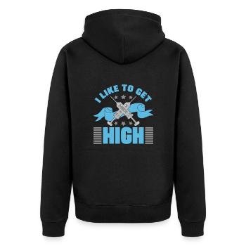 I Like To Get High Nurse Anesthetist Gift Idea - Unisex Premium Organic Zip Hoodie - black - Back - Nico (187cm)