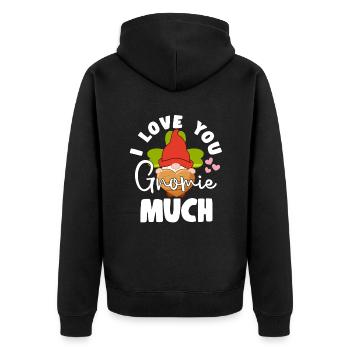 I Love You Gnomie Much Loverleaf Lawn Gnome Cadeaux - Veste à capuche bio Premium Unisexe - noir - Dos - Nico (187cm)