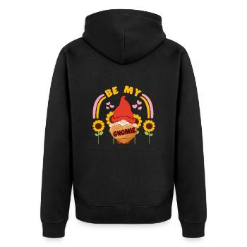 Be My Gnomie Yard Garden Gnome Gift Idea - Unisex Premium Bio Zip Hoodie - Schwarz - Hinten - Nico (187cm)