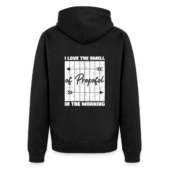 I Love The Smell Of Propofol Anesthesiologist - Unisex Premium Organic Zip Hoodie - black - Back - Nico (187cm)