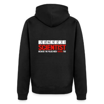 Forensic Scientist Are Police Heroes Analyst Gift - Unisex Premium Organic Zip Hoodie - black - Back - Nico (187cm)