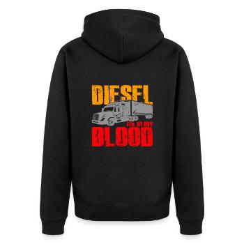 Trucking Art Truck Driver Trucker Lover Gifts - Unisex Premium Bio Zip Hoodie - Schwarz - Hinten - Nico (187cm)