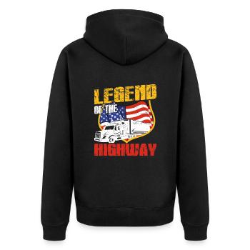 Camionneur Légende De L’Autoroute Truclegend Camion - Veste à capuche bio Premium Unisexe - noir - Dos - Nico (187cm)
