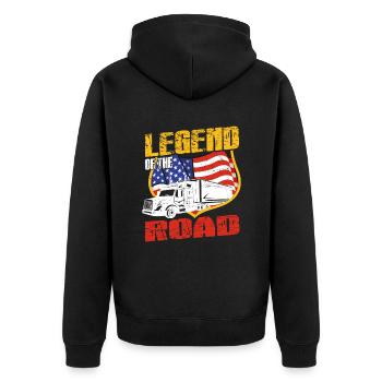 Trucker Legend Of The Road Truclegend Truck Lover - Veste à capuche bio Premium Unisexe - noir - Dos - Nico (187cm)
