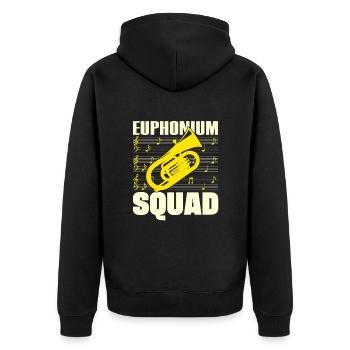 Euphonium Squad Baritone Player Gift Idea - Unisex Premium Organic Zip Hoodie - black - Back - Nico (187cm)