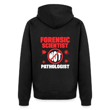 Don d’un médecin légiste et non d’un pathologiste d’un laboratoire criminel - Veste à capuche bio Premium Unisexe - noir - Dos - Nico (187cm)