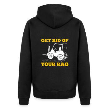 Get Rid Of Your Rag Forklift Art Forklift Driver - Unisex Premium Organic Zip Hoodie - black - Back - Nico (187cm)