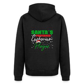 Santas Preferred Euphonium Player Baritone Bass - Unisex Premium Organic Zip Hoodie - black - Back - Nico (187cm)