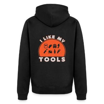 I Like My Tools Welding Tools Welders Gift Idea - Unisex Premium Bio Zip Hoodie - Schwarz - Hinten - Nico (187cm)