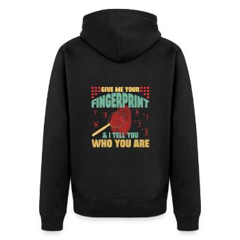 Donnez-moi votre cadeau Fingerprint Analyst Crime Lab - Veste à capuche bio Premium Unisexe - noir - Dos - Nico (187cm)