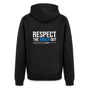 Respect The Knock Out Infirmière anesthésiste Anesthésie - Veste à capuche bio Premium Unisexe - noir - Dos - Nico (187cm)