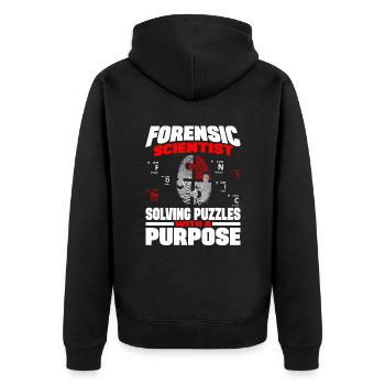 Un scientifique judiciaire résout des énigmes criminelles Laboratoire criminel - Veste à capuche bio Premium Unisexe - noir - Dos - Nico (187cm)