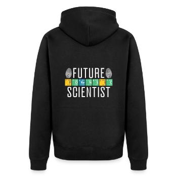 Future Forensic Scientist Analyst Crime Lab Gift - Unisex Premium Bio Zip Hoodie - Schwarz - Hinten - Nico (187cm)