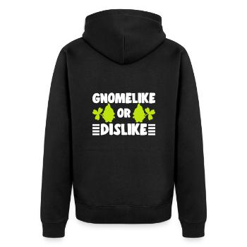 Gnomelike Or Dislike Elf Garden Miniature Gift - Unisex Premium Organic Zip Hoodie - black - Back - Nico (187cm)