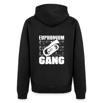 Euphonium Gang Baritone Bass Gifts - Unisex Premium Organic Zip Hoodie - black - Back - Nico (187cm)