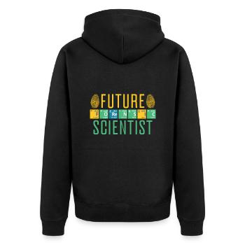 Future Forensic Scientist Forensic Criminology - Unisex Premium Bio Zip Hoodie - Schwarz - Hinten - Nico (187cm)