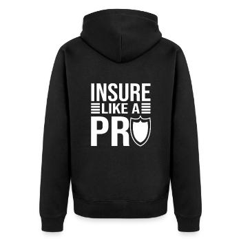 Insure Like A Pro Insurnace Consultant Gift Idea - Unisex Premium Organic Zip Hoodie - black - Back - Nico (187cm)