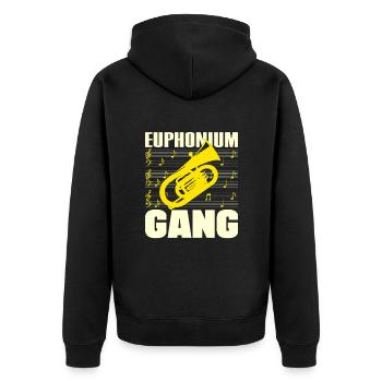 Euphonium Gang Baritone Player Gift Idea - Unisex Premium Organic Zip Hoodie - black - Back - Nico (187cm)