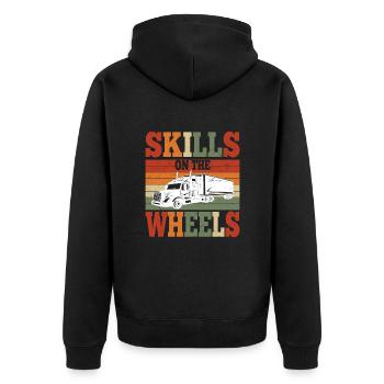 Truckers Cool Saying Vintage Retro Driver Gifts - Unisex Premium Bio Zip Hoodie - Schwarz - Hinten - Nico (187cm)