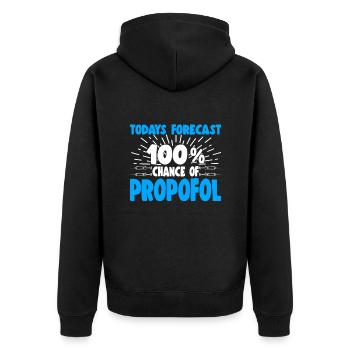 Prévision d’aujourd’hui 100% de chances de propofol SRNAs - Veste à capuche bio Premium Unisexe - noir - Dos - Nico (187cm)