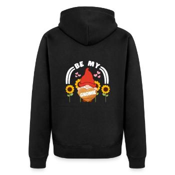Be My Gnomie Sunflowers Yard Garden Gnome - Unisex Premium Bio Zip Hoodie - Schwarz - Hinten - Nico (187cm)