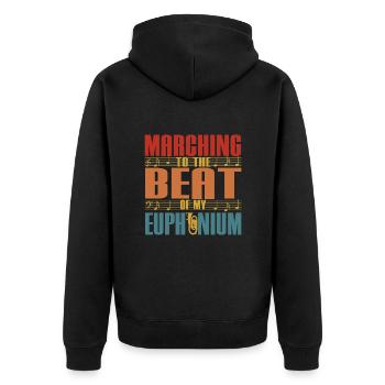 Marching To The Beat Of My Euphonium Euphoniumist - Unisex Premium Bio Zip Hoodie - Schwarz - Hinten - Nico (187cm)