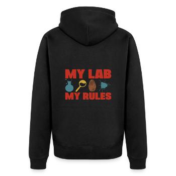 Mon laboratoire Mes règles Idée cadeau professeur de sciences médico-légales - Veste à capuche bio Premium Unisexe - noir - Dos - Nico (187cm)