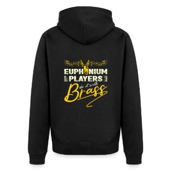 Euphonium Players Do It With Brass Baritone Player - Unisex Premium Organic Zip Hoodie - black - Back - Nico (187cm)